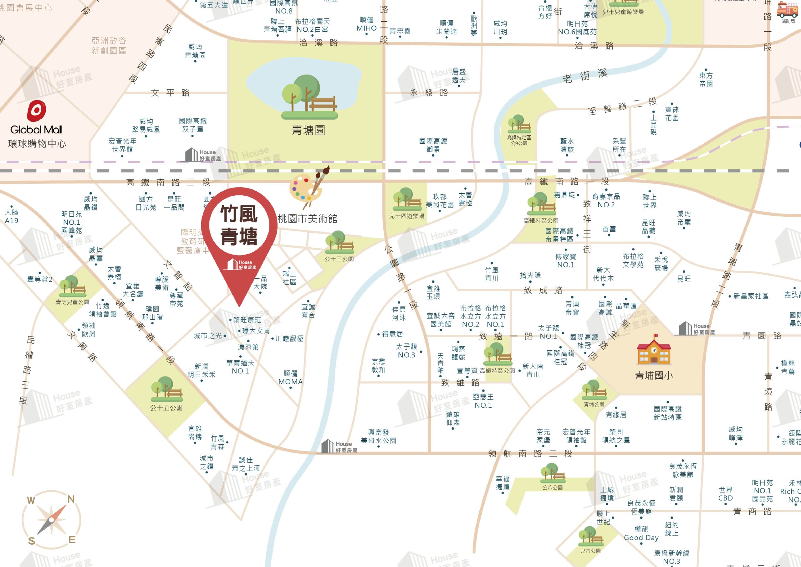 竹風青塘地圖
